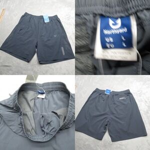 Northyard Swim Shorts Mens Large‎ Gray Elastic Drawstring Waist Zip Pockets NEW